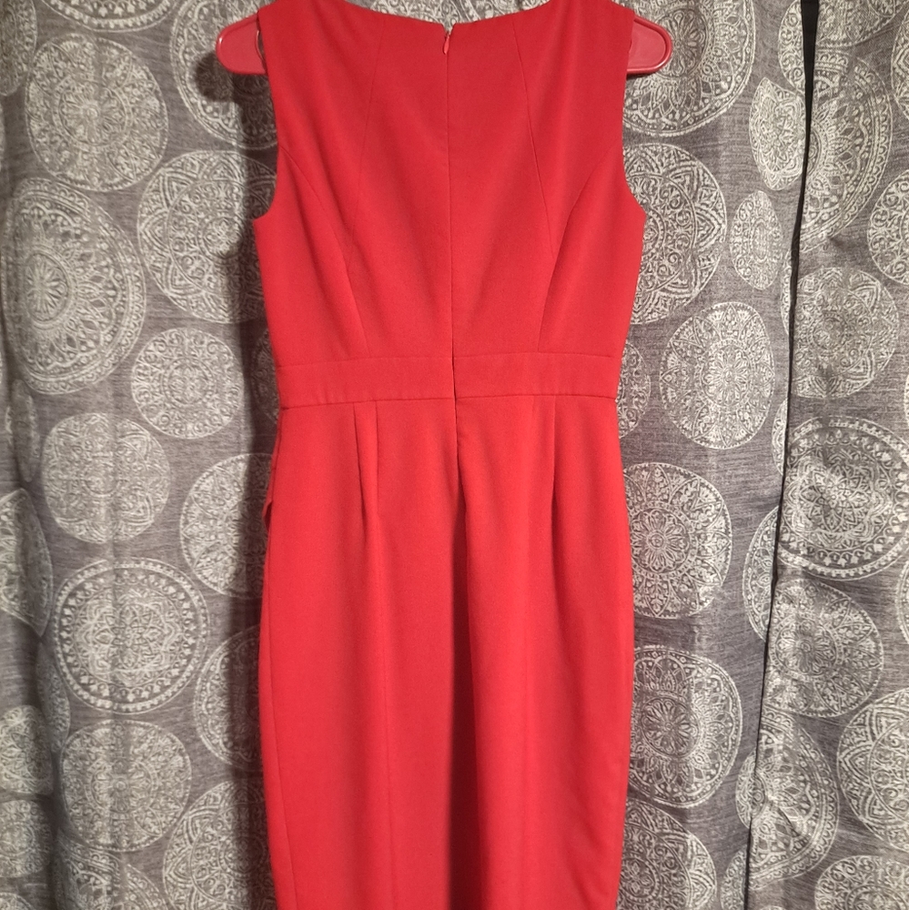 Calvin Klein (CK) Open Leg Casual Cherry Red Dress